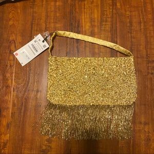 NWT Zara Gold Sequin Bag